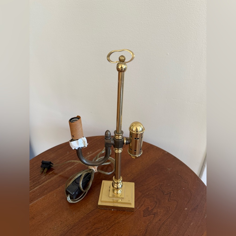 Vintage Underwriter Laboratories Portable Brass Desk Lamp Not Tested